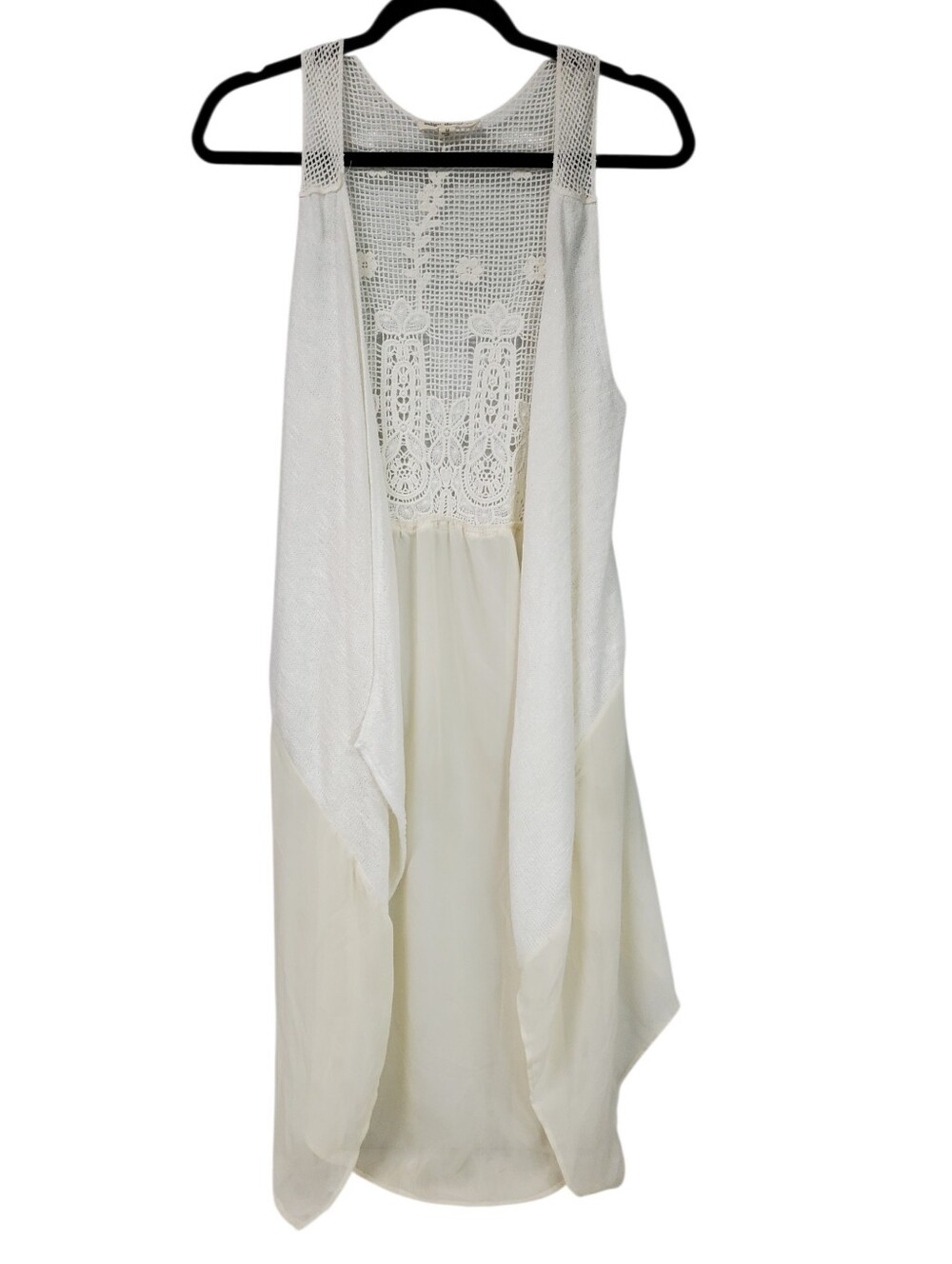Indigo Thread Co Boho Hippie Festival Feminine Crocheted Sheer Vest Size Medium